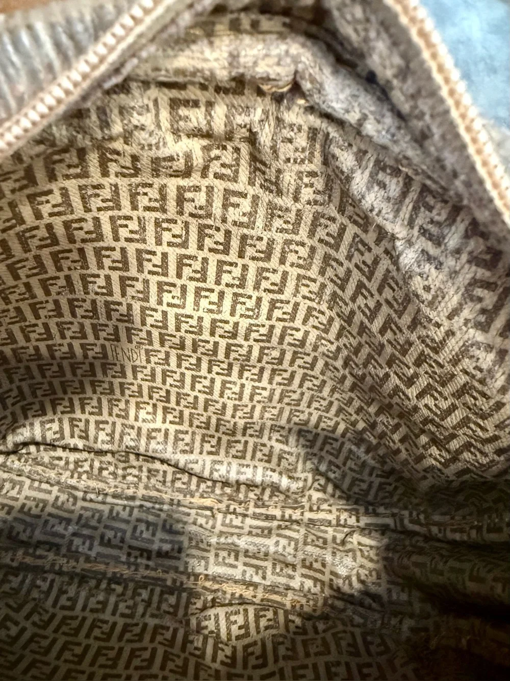 Fendi Vintage Zucca FF Bag with Chain Wristlet Strap